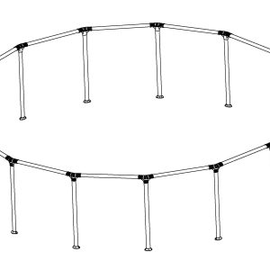 Steel Pro MAX 15' x 42 & 15' x 48 Above Ground Round Pool Frame Set Replacement. Gray (Footings and T-Connectors)