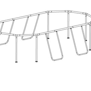 Steel Pro MAX and Power Steel 16' x 10' x 42 Oval Above Ground Pool Frame Set Replacement. Silver