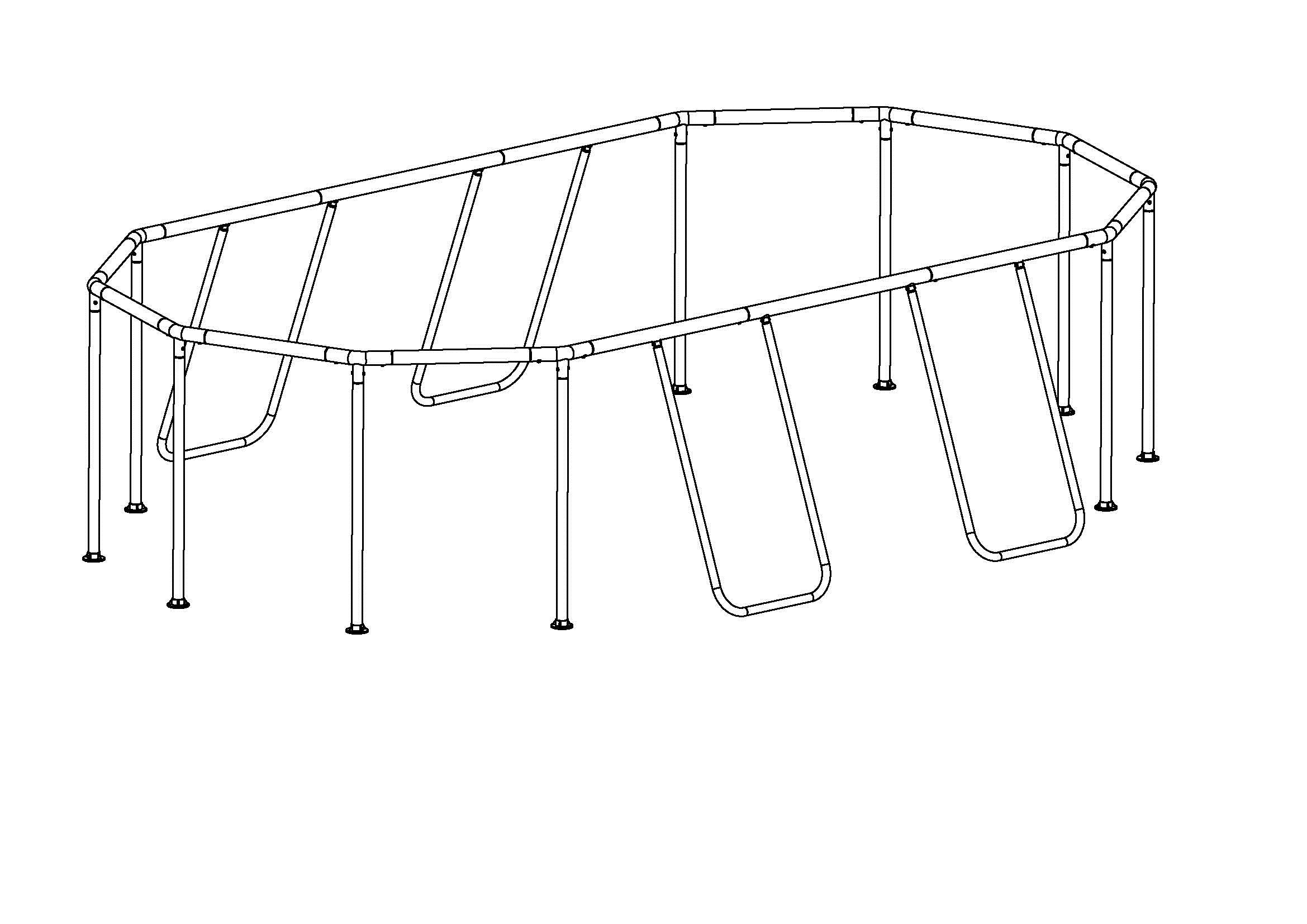 Steel Pro MAX and Power Steel 16' x 10' x 42 Oval Above Ground Pool Frame Set Replacement. Silver