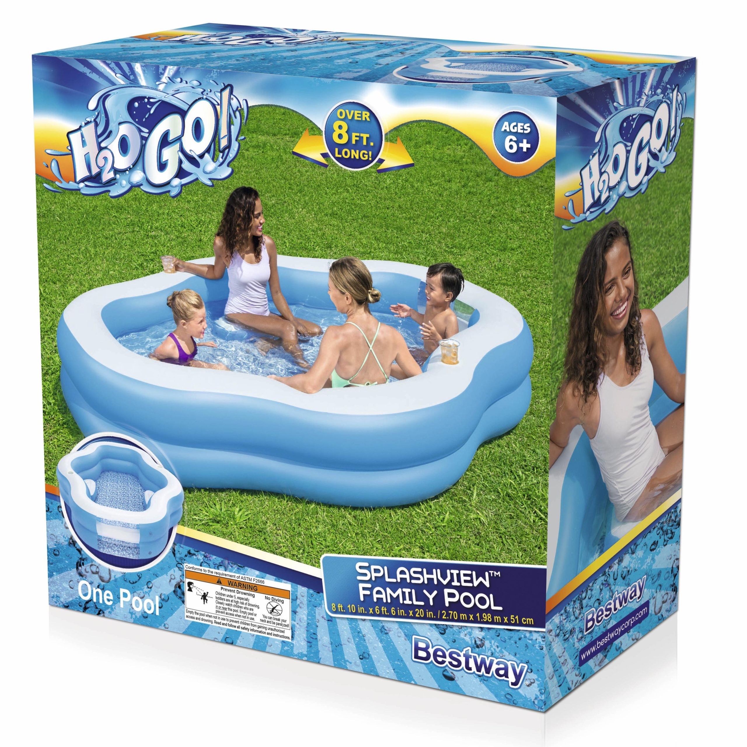 H2OGO! Splashview 8' Inflatable Family Pool With See-Through Window - Image 3