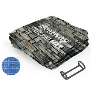Steel Pro Max 14' x 33 Round Above Ground Pool Liner Replacement. Stacked Stone