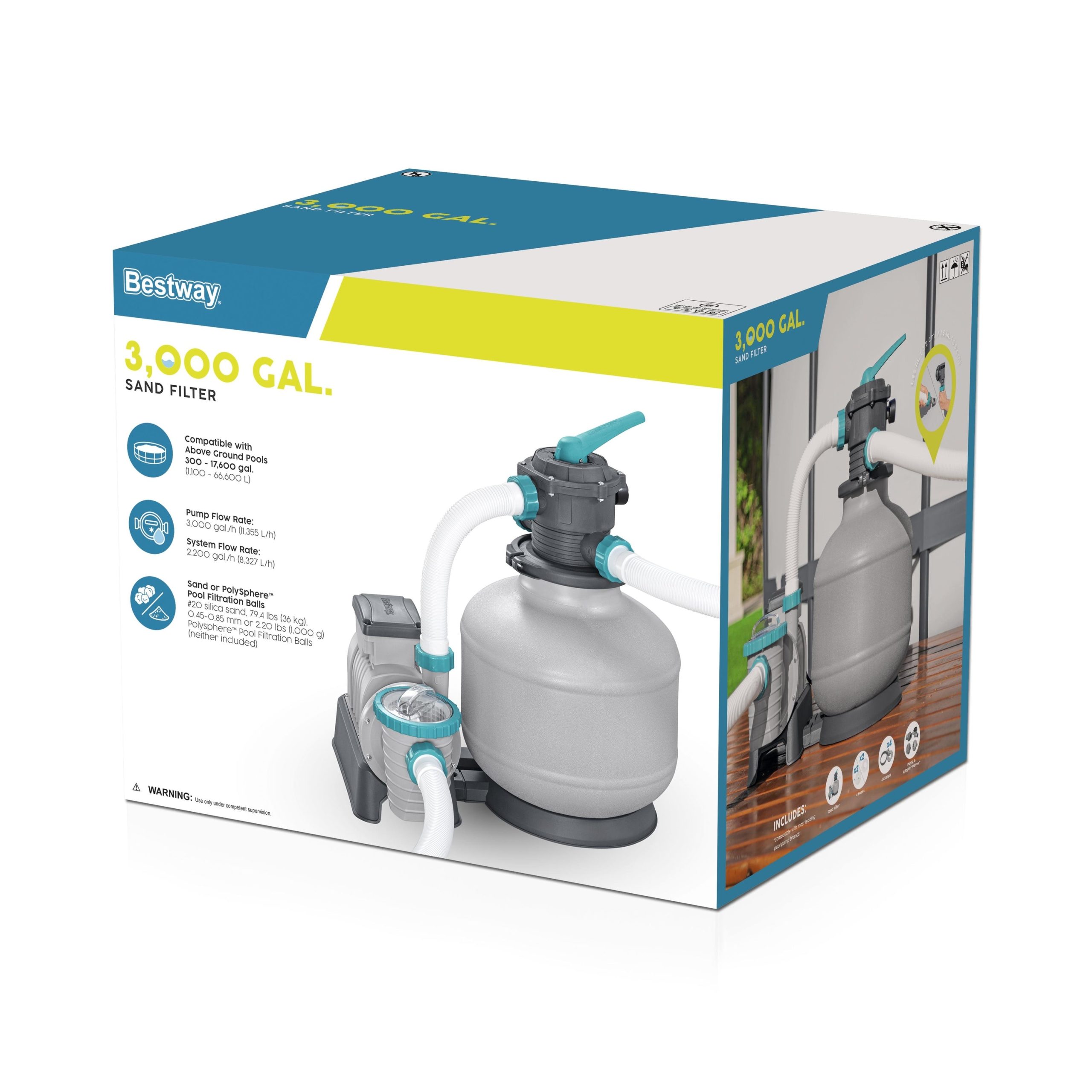 Bestway 3.000 gal. Above Ground Pool Sand Filter Pump - Image 14