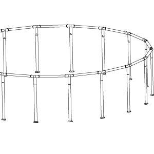 Coleman Power Steel Swim Vista Series 18' x 48 Above Ground Round Pool Frame Set Replacement. Brown (Footings and T-Connectors)