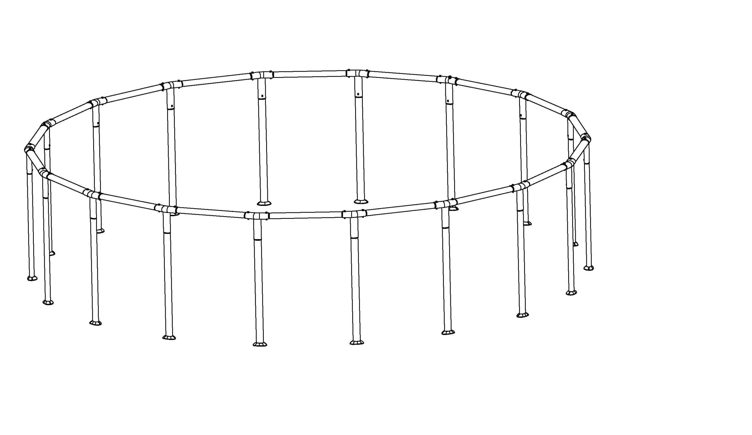 Coleman Power Steel Swim Vista Series 18' x 48 Above Ground Round Pool Frame Set Replacement. Brown (Footings and T-Connectors)