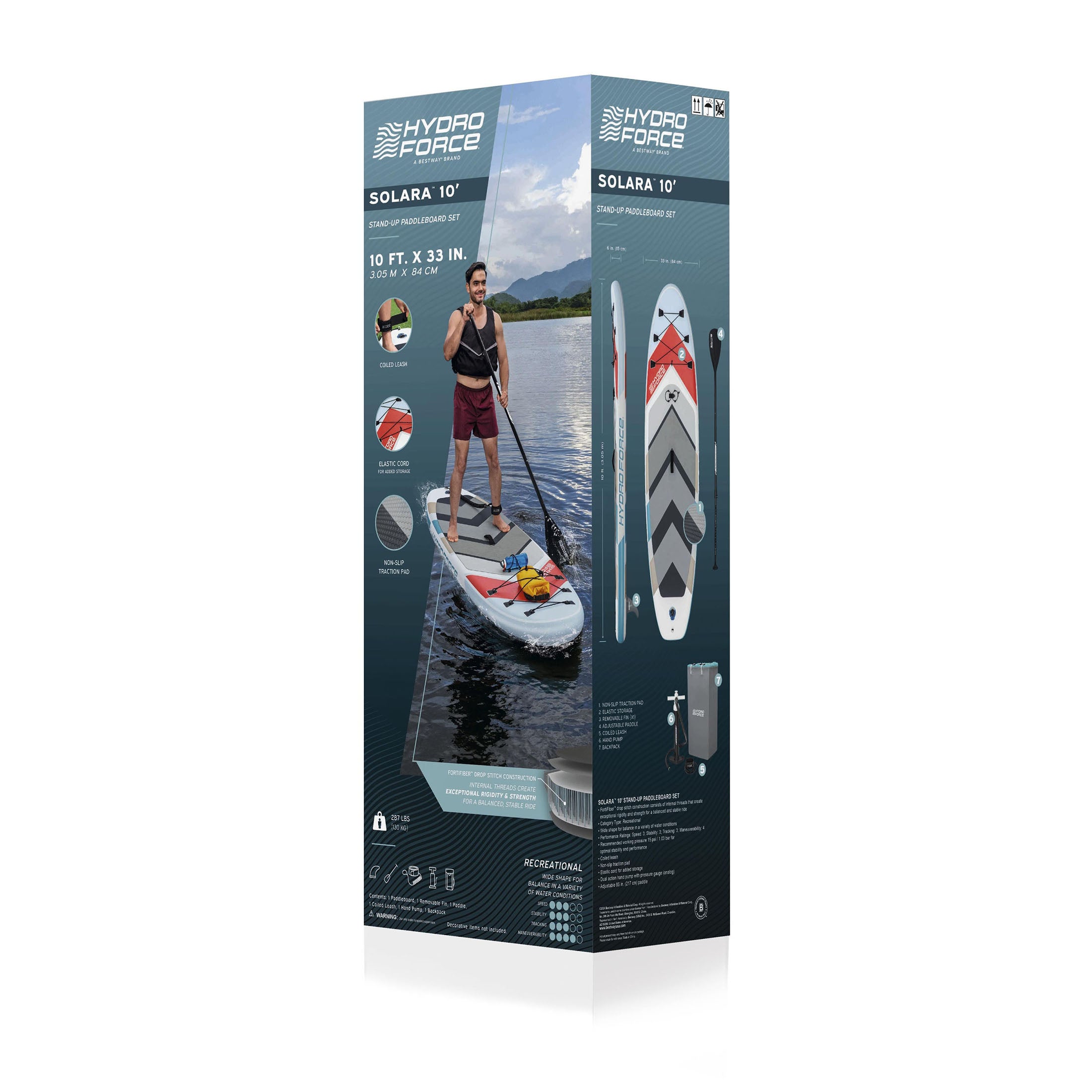 Hydro Force Solara Inflatable Stand-Up Paddleboard Set 10' - Image 9
