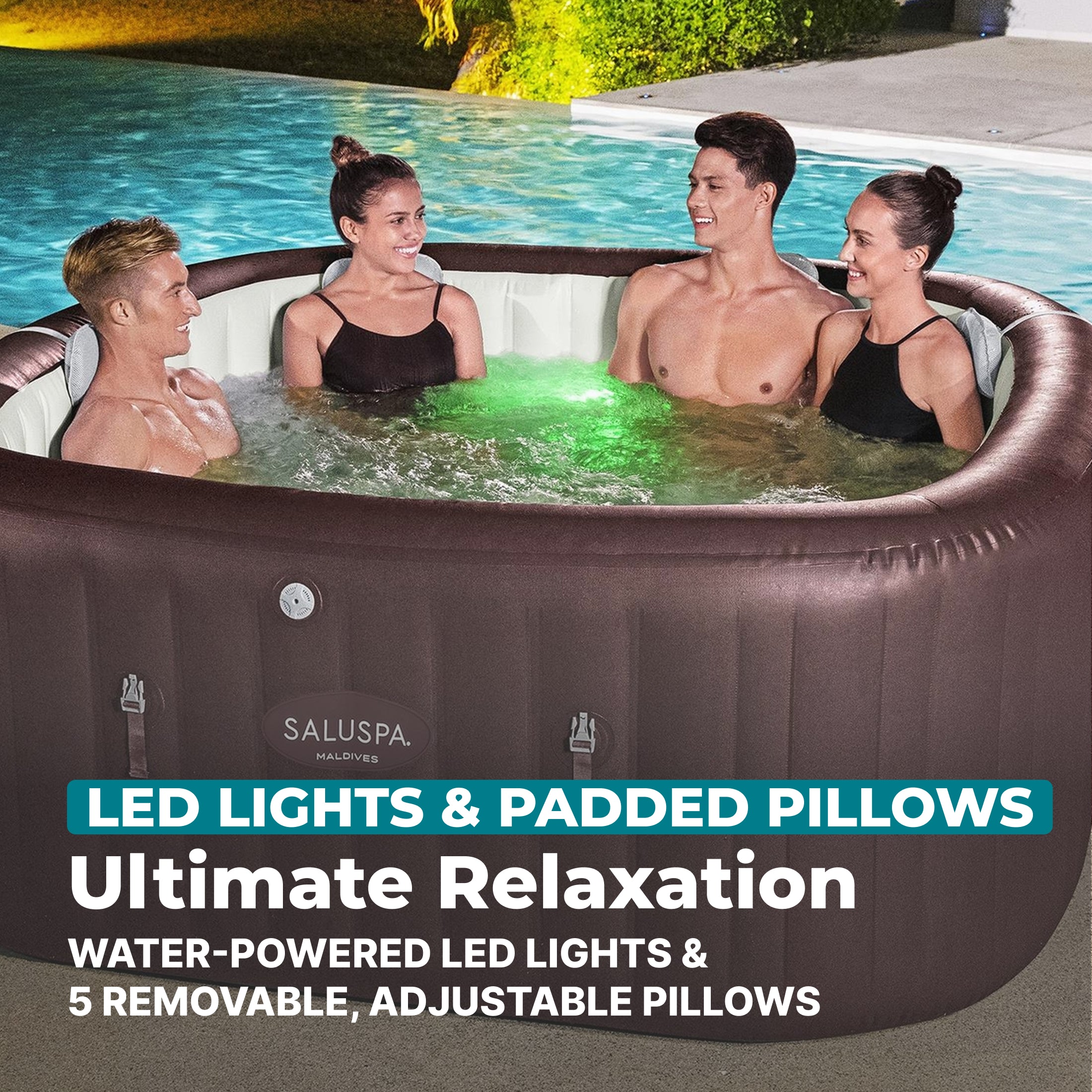 SaluSpa Maldives Energy-Efficient Smart HydroJet Pro Inflatable Hot Tub with App Control 5-7 person - Image 10