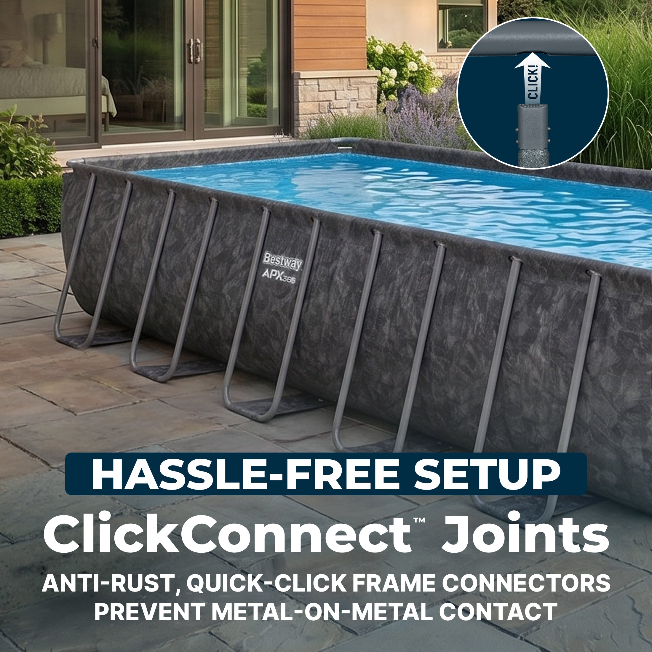 Bestway APX 365 24' x 12' x 52 Rectangle Above Ground Pool Set - Image 9
