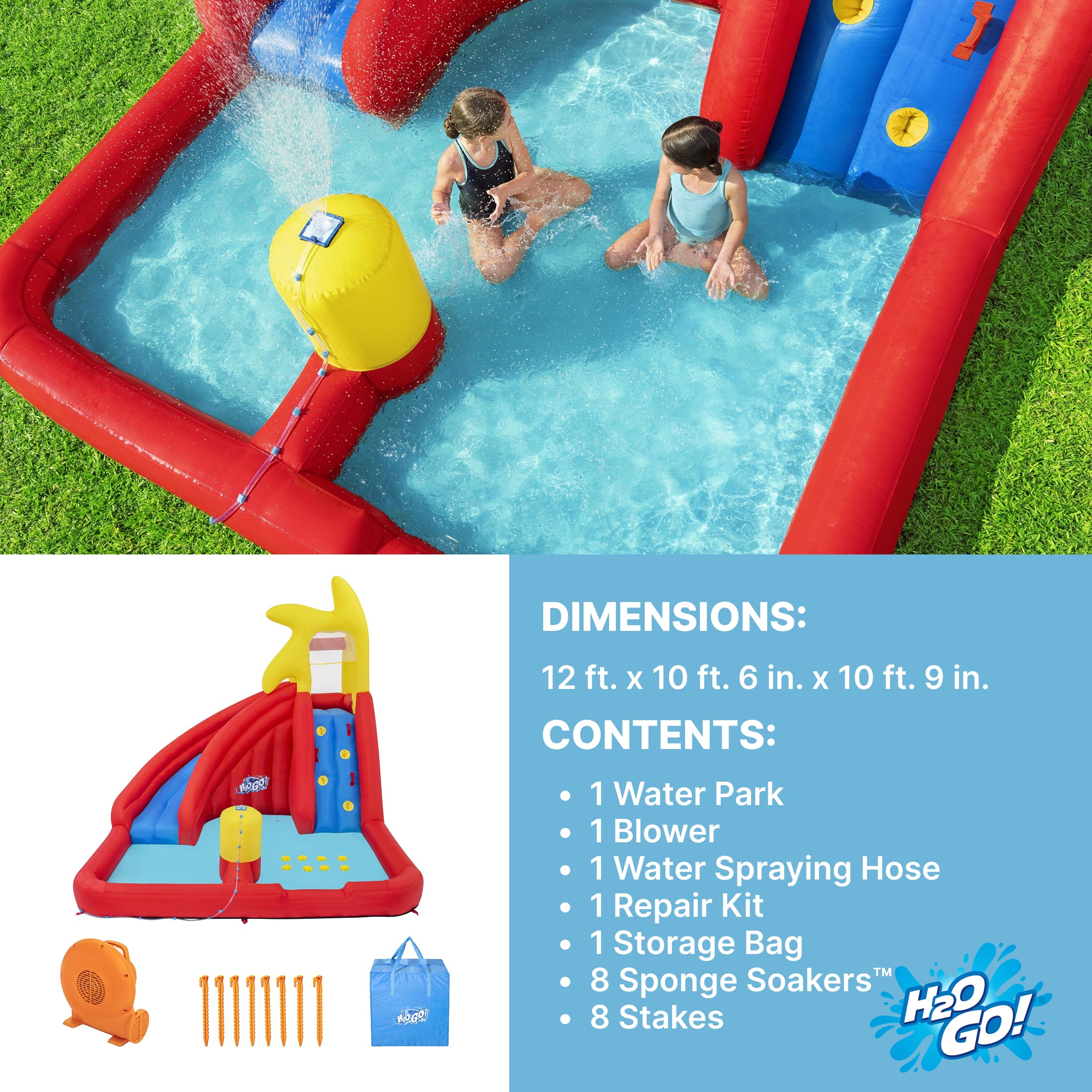 H2OGO! AstroSplash Kids Inflatable Mega Water Park 10'9 - Image 7