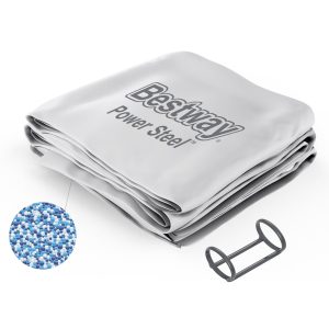 Power Steel 14' x 42 Round Above Ground Pool Liner Replacement. Gray