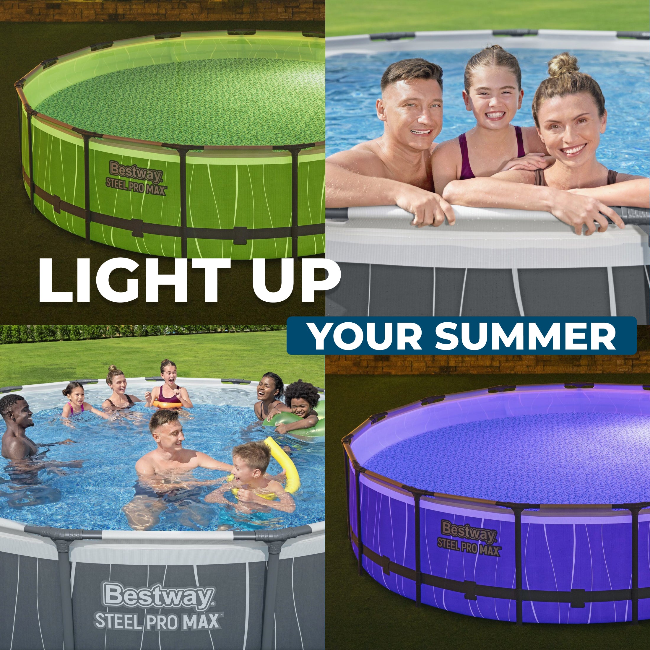 Bestway Steel Pro MAX 15' x 42 Round Above Ground Pool Set with LED Light - Image 9