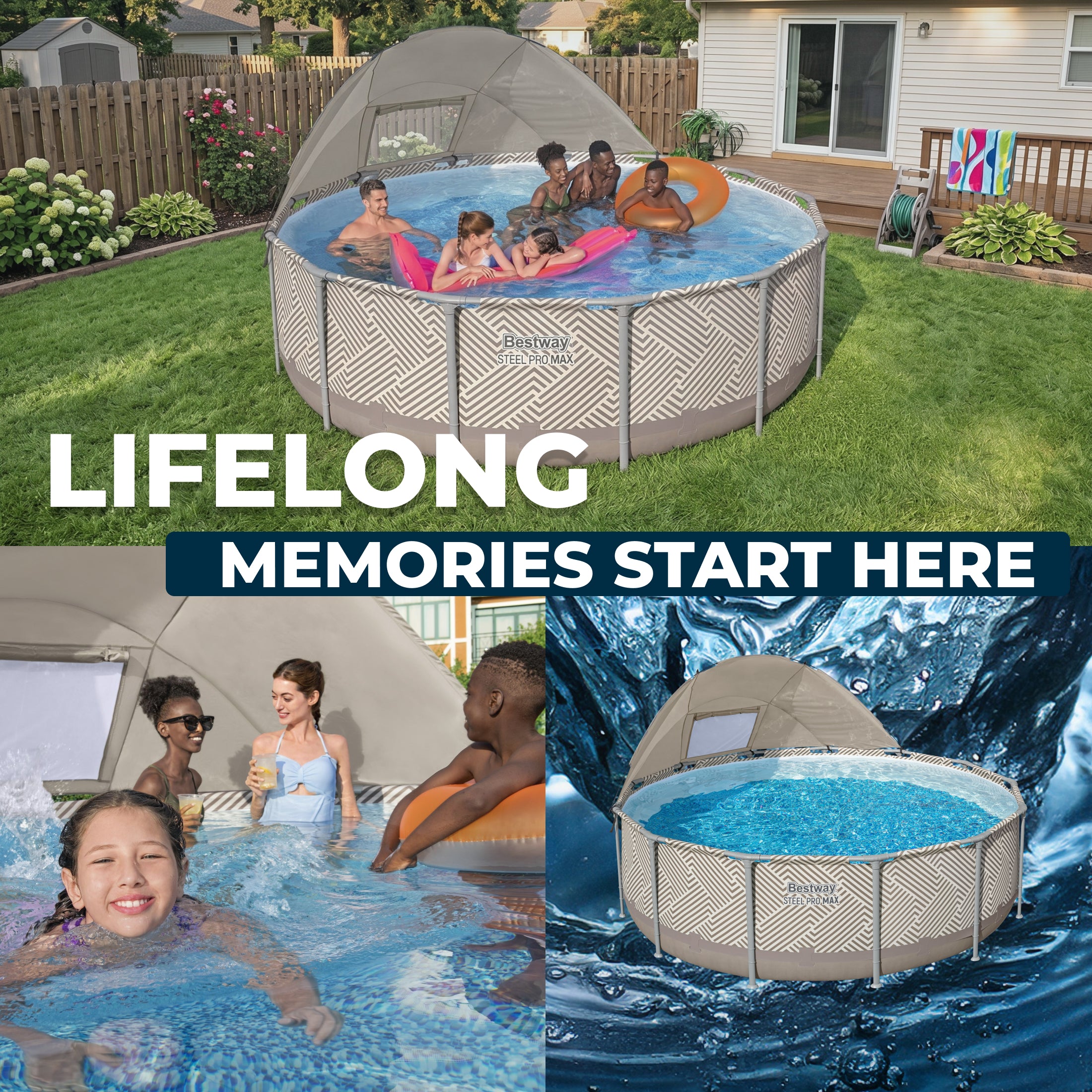 Bestway Steel Pro MAX 13' x 42 Round Above Ground Pool Set with Canopy - Image 10