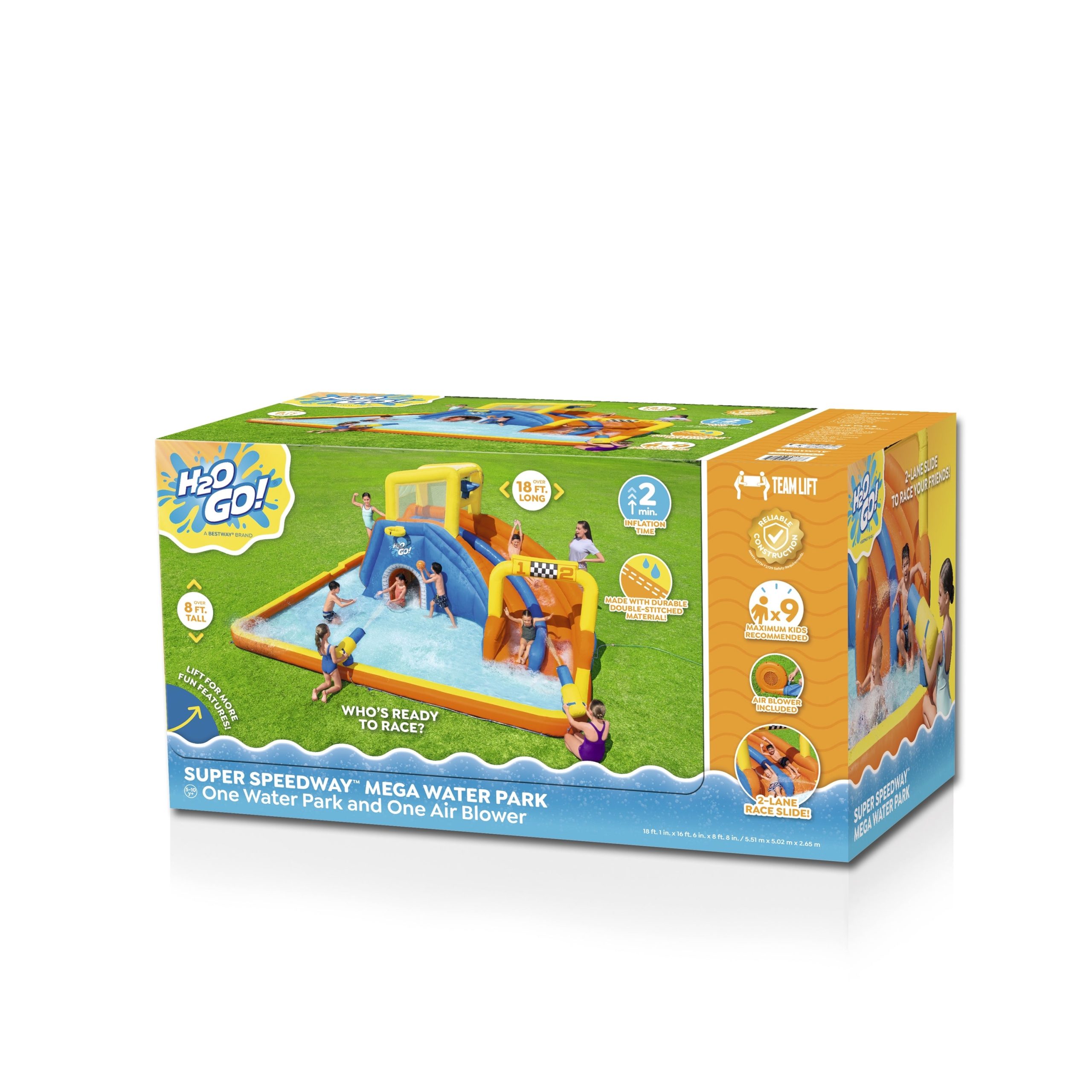 H2OGO! Super Speedway Kids Inflatable Water Park 8'8 - Image 3