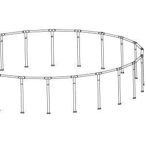 Coleman Power Steel 22' x 52 Above Ground Round Pool Frame Set Replacement. Brown (Footings and T-Connectors)