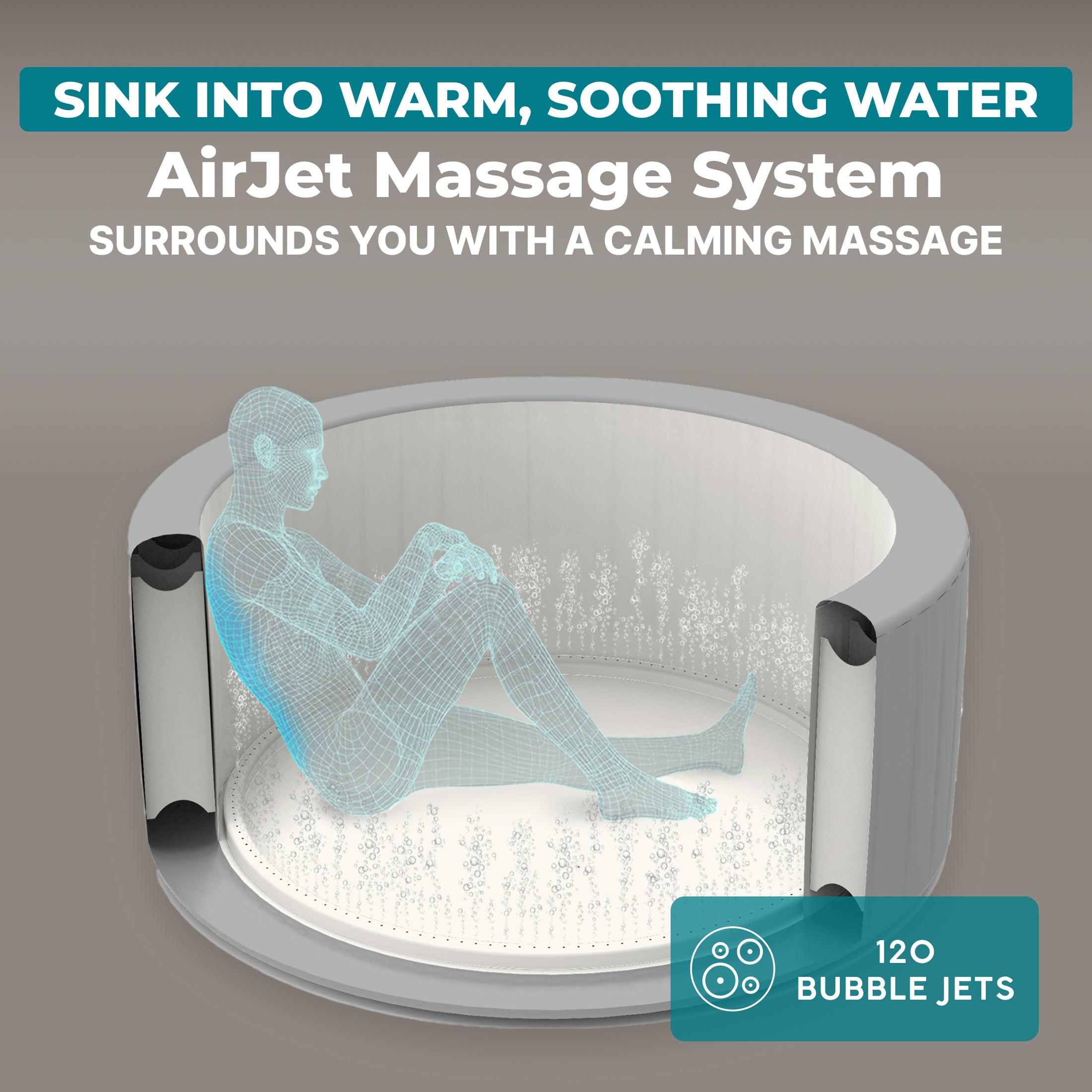 SaluSpa Hot Springs Energy-Efficient AirJet 2-4 Person Inflatable Hot Tub - Image 8