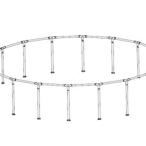 Coleman Power Steel 18' x 48 Above Ground Round Pool Frame Set Replacement. Brown (Top Rails and Vertical Legs)