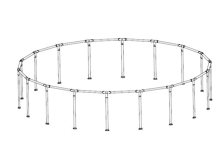 Coleman Power Steel 18' x 48 Above Ground Round Pool Frame Set Replacement. Brown (Top Rails and Vertical Legs)