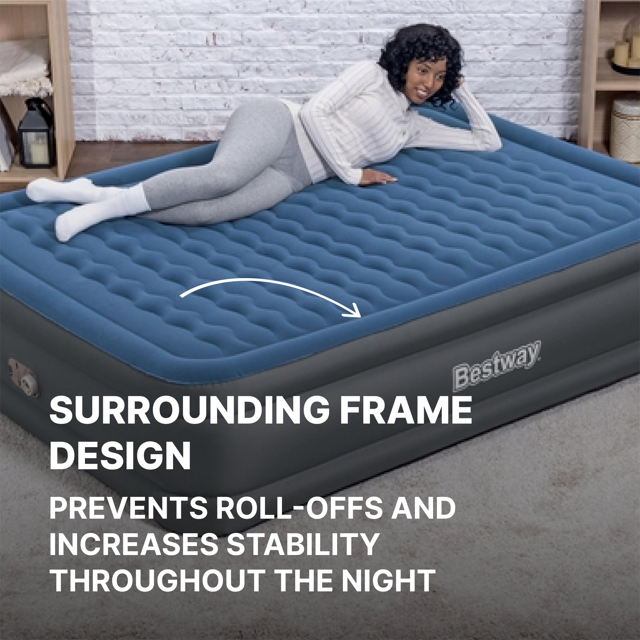 Bestway Tough Guard Air Mattress Twin 18 with Built-in AC Pump - Image 3