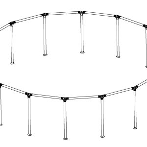 Power Steel and Steel Pro MAX 16' x 48 Above Ground Round Pool Frame Set Replacement. Dark Gray (Top Rail and Vertical Legs)