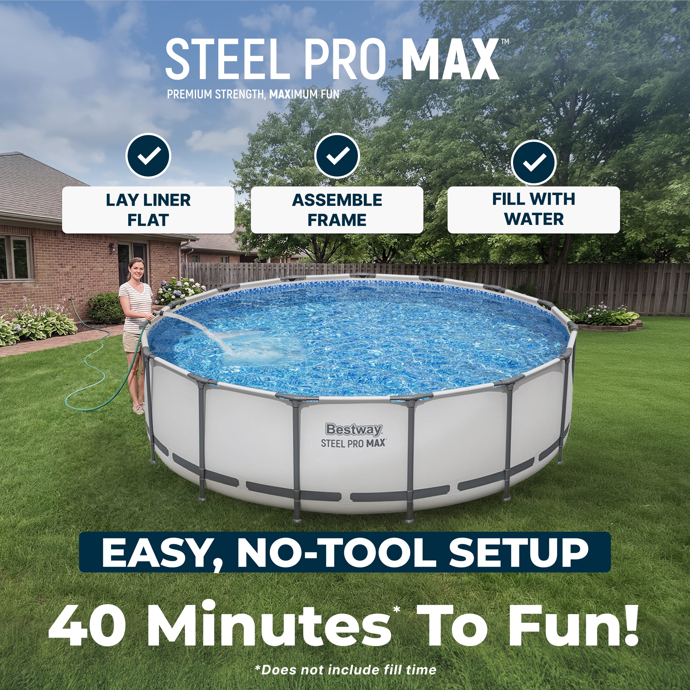 Bestway Steel Pro MAX 14' x 48 Above Ground Pool Set Round - Image 4