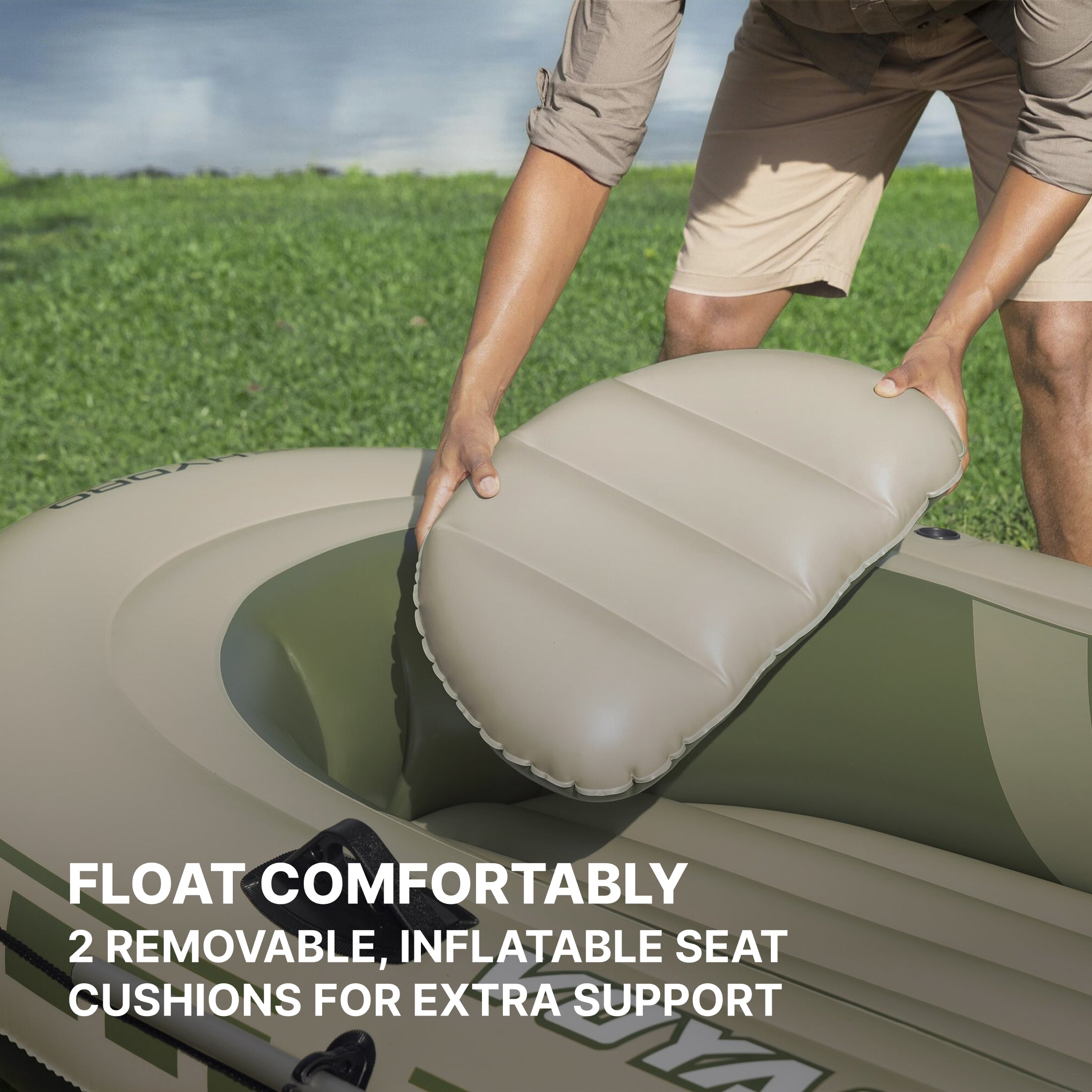 Hydro Force Voyager X3 Inflatable 3-Person Raft Set 9'8 - Image 4