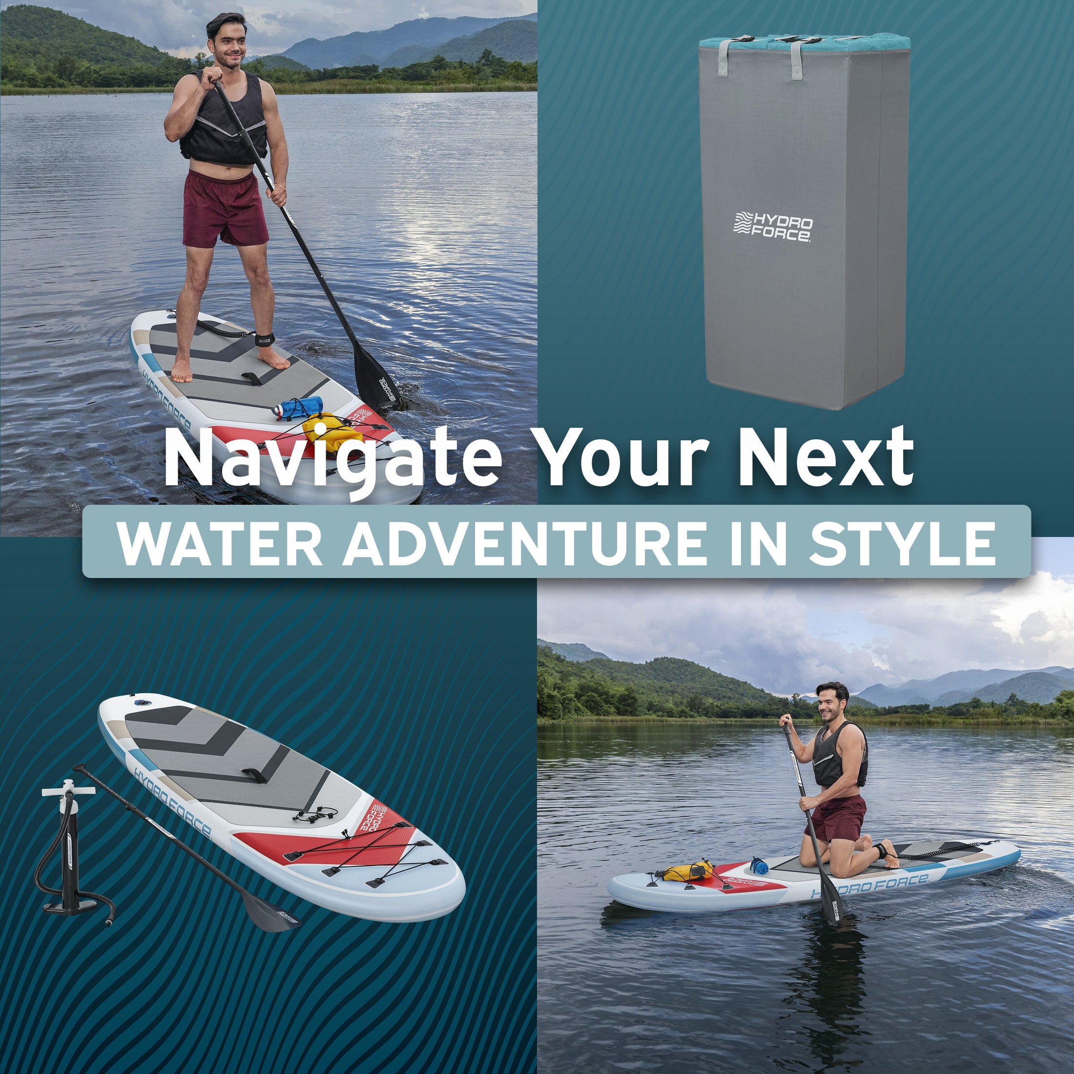 Hydro Force Solara Inflatable Stand-Up Paddleboard Set 10' - Image 8
