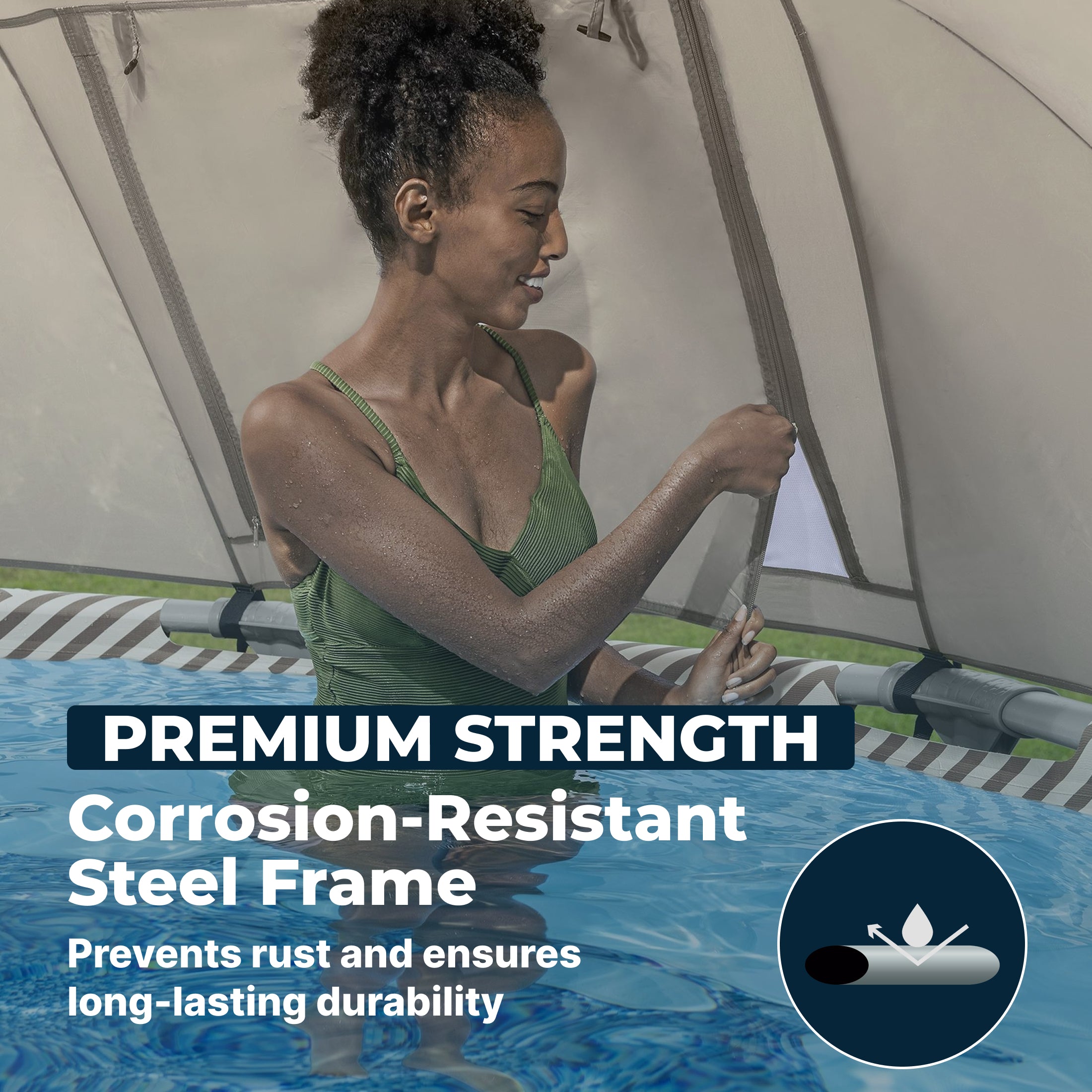 Bestway Steel Pro MAX 13' x 42 Round Above Ground Pool Set with Canopy - Image 7