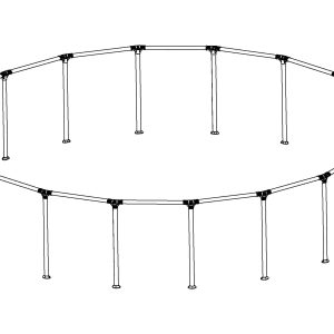18' x 48 Above Ground Round Pool Frame Set Replacement. Charcoal Gray (Top Rails and Vertical Legs)