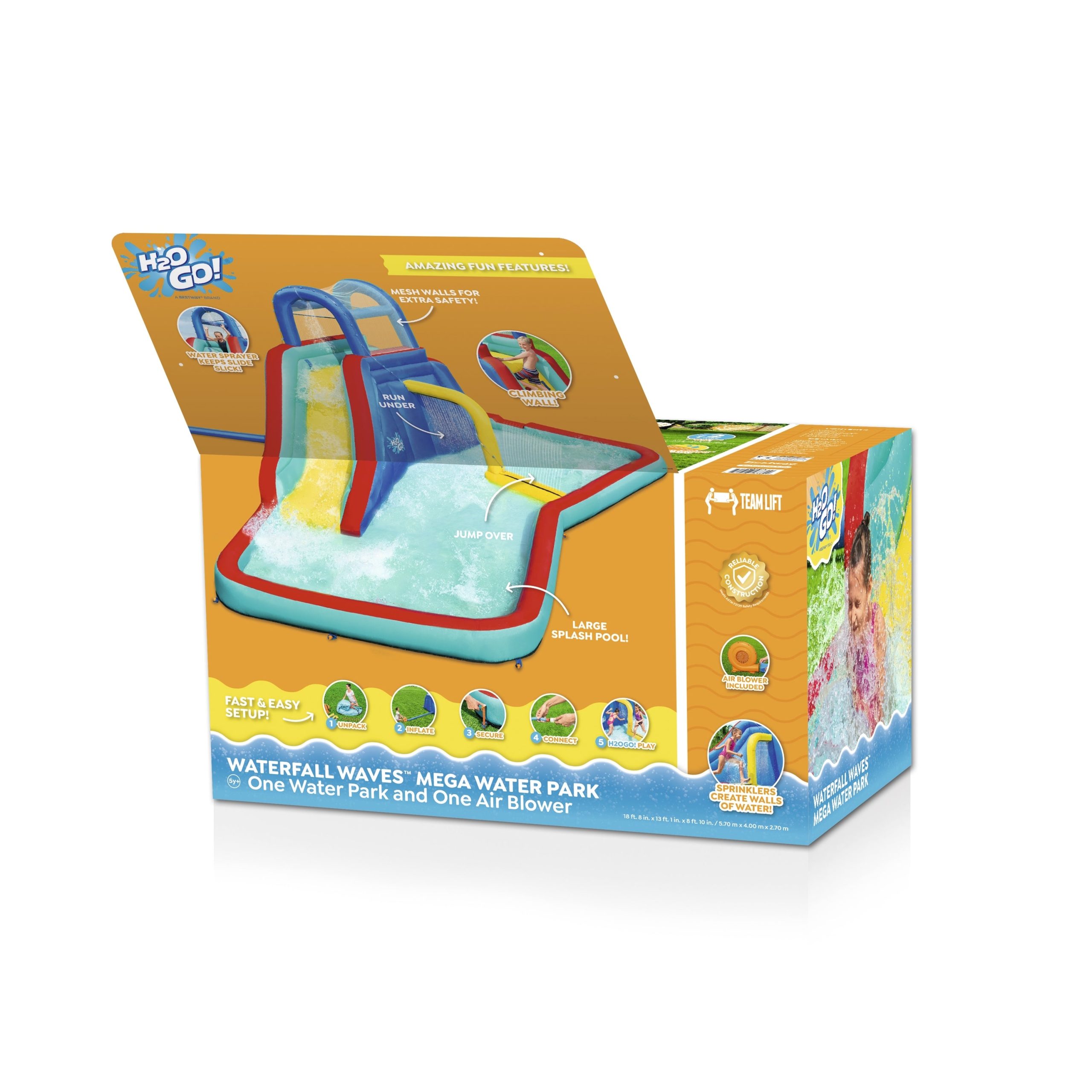 H2OGO! Waterfall Waves Kids Inflatable Water Park 18'8 - Image 13