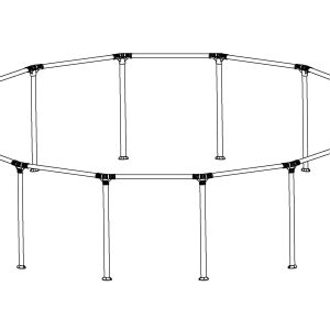 Coleman Steel Pro MAX 14' x 33 Above Ground Round Pool Frame Set Replacement. Silver (Top Rail and Vertical Legs)
