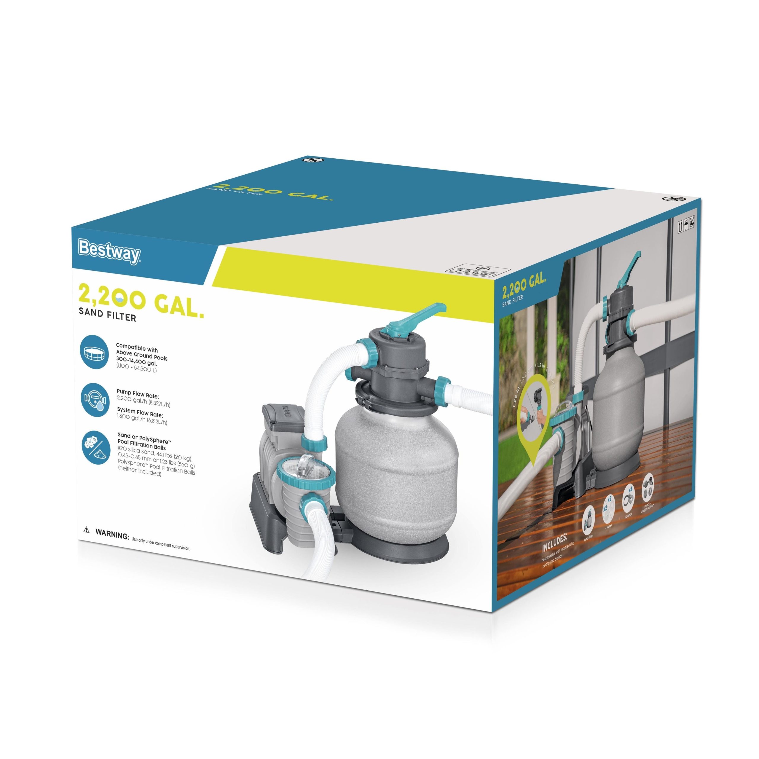 Bestway 2.200 gal. Above Ground Pool Sand Filter Pump - Image 8