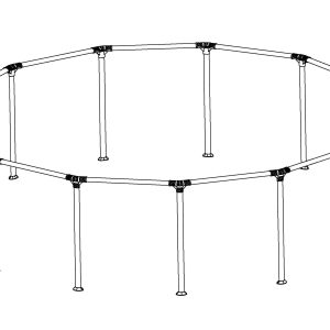 Power Steel & Steel Pro MAX 13' x 42 Above Ground Round Pool Frame Set Replacement. Gray (Top Rails and Vertical Legs)