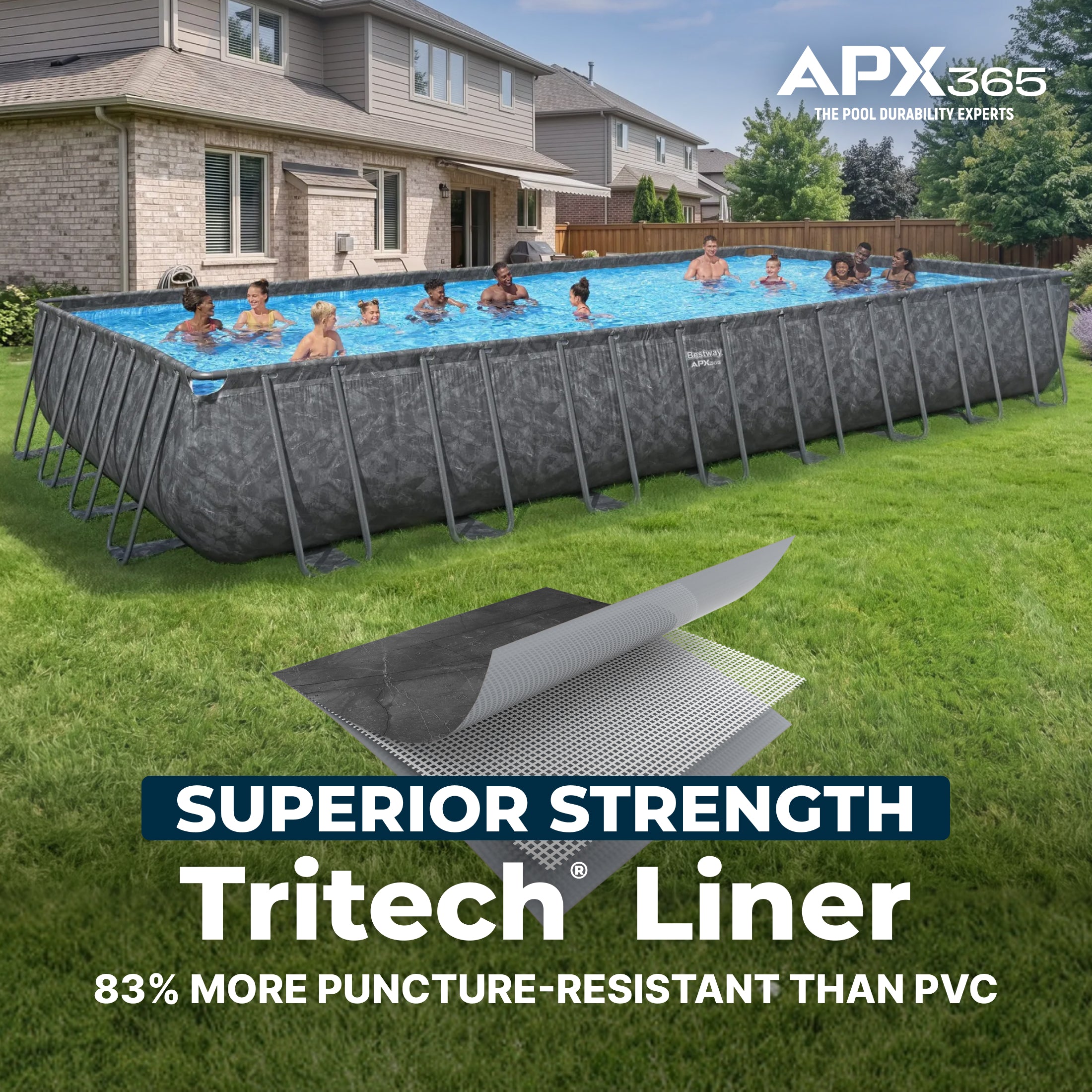 Bestway APX 365 31'4 x 16' x 52 Rectangle Above Ground Pool Set - Image 7
